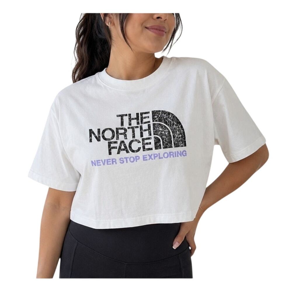 The North Face White Half Dome Cropped Boxy Tee Women’s Small